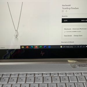 Tiffany Authentic Elsa Peretti Tear drop necklace